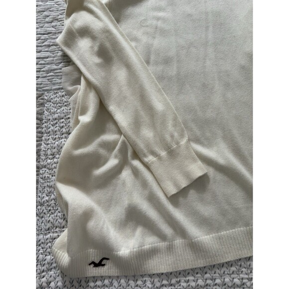 Vintage Hollister  Lg Y2K Cream Knit Cardigan Ruffle Edging Cotton Cottage Core - Picture 14 of 16